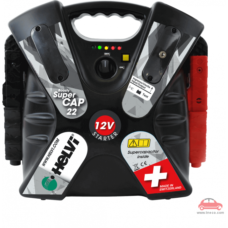  Thiết bị cứu pan và khởi động động cơ xe ô tô cầm tay xách tay Italy Ý Helvi BOOSTY SUPERCAP 22 (không sử dụng bình điện bên trong máy)
