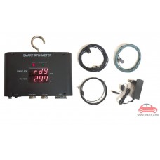 Bộ đầu đo tốc độ vòng quay RPM và nhiệt độ dầu động cơ xăng và dầu diesel ô tô Qrotech Hàn Quốc SMART RPM METER